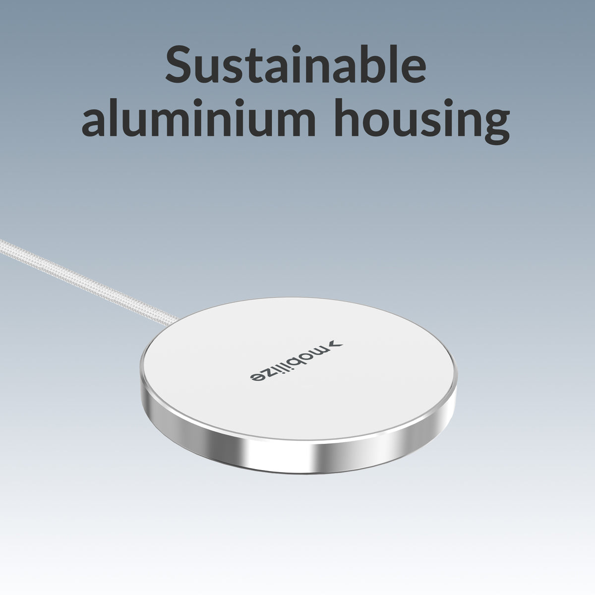 Mobilize Magnetic Wireless Charger Magsafe Compatible 25W Qi2.2 White Aluminium