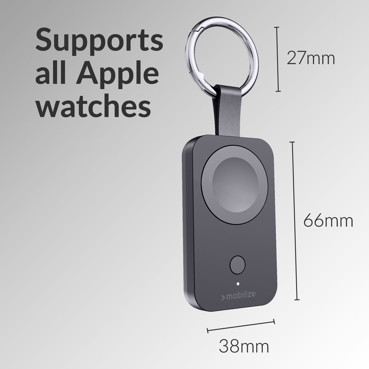 Mobilize Keychain Powerbank For Apple Watch 1000Mah 3W Black