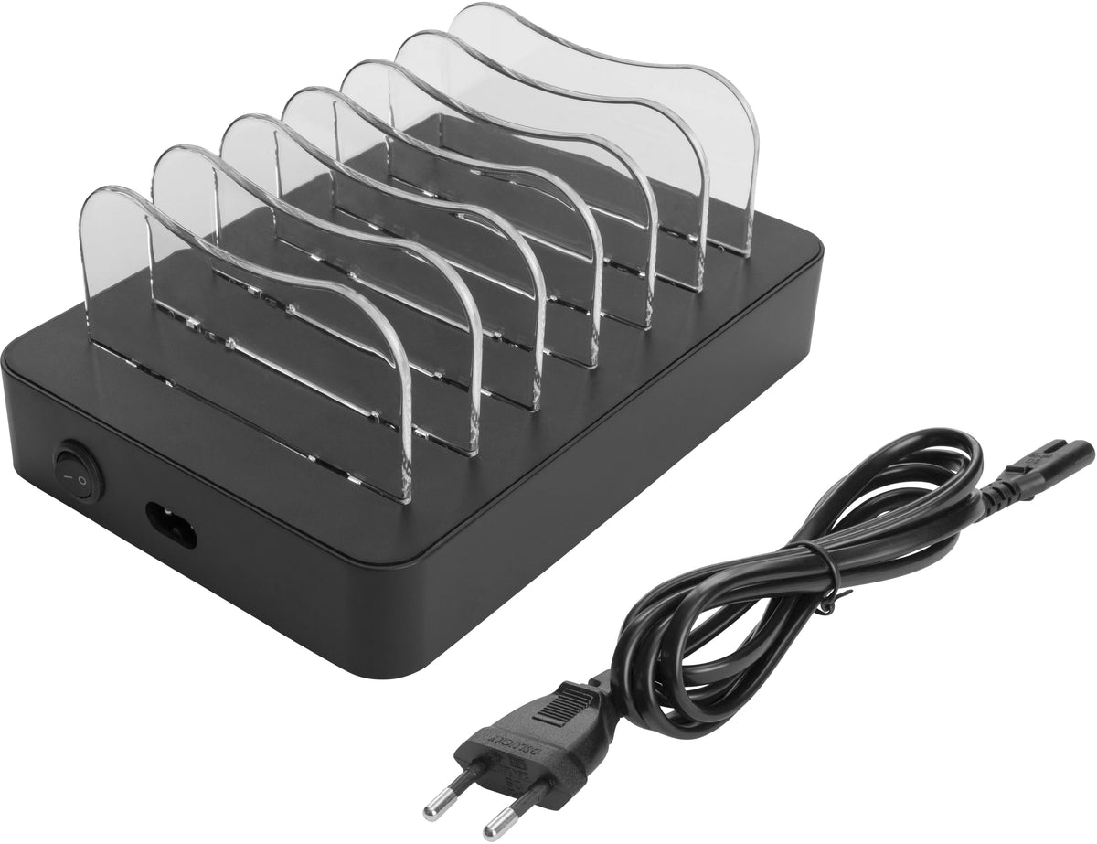 Deltaco Dps-0200 Deltaco 6-Ports Usb + Usb-C Charging Station 50W Black