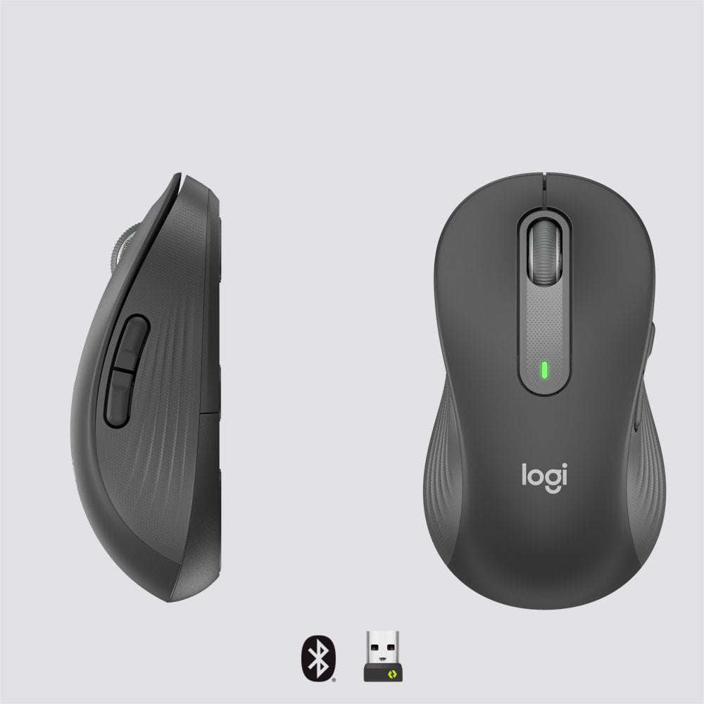 Logitech Signature M650 | Draadloze Muis | Linkshandig | RF + Bluetooth | 2000 DPI | Grafiet