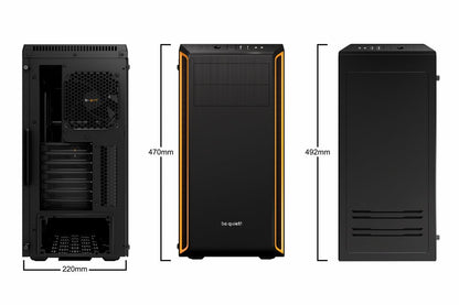 be quiet! Pure Base 600 Window | Midi Tower Case | Zwart/Oranje
