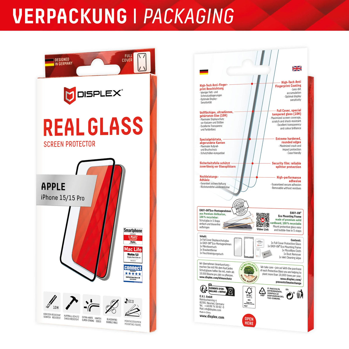 Displex Real Glass Fc Apple Iphone 15/15 Pro - Essentify