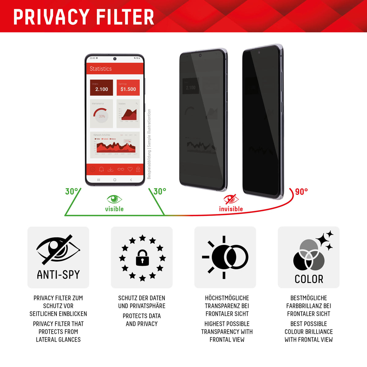 Displex Privacy Glass Fc Samsung Galaxy S23+ 5G