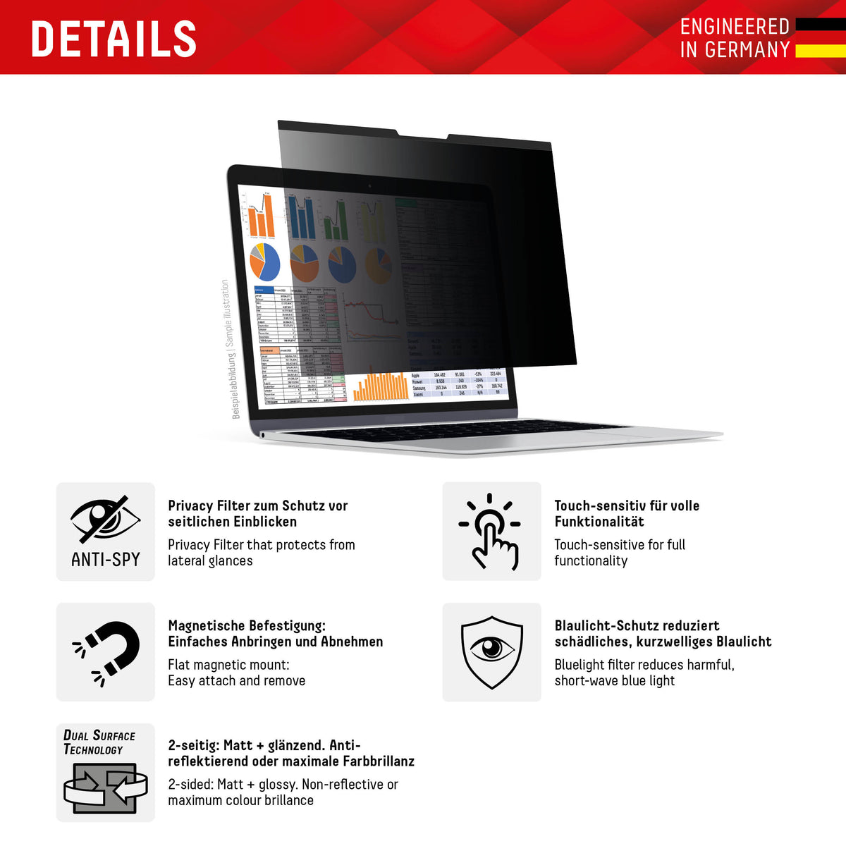 Displex Privacy Safe Magnetic Laptop Universal 15.6Inch 16:9
