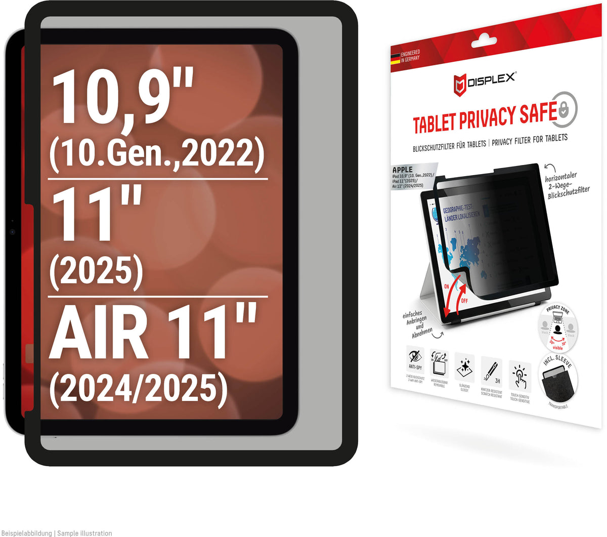 Displex Privacy Safe Tablet Apple Ipad 10.9/Ipad 11 (2025)/Air 11 (2025)