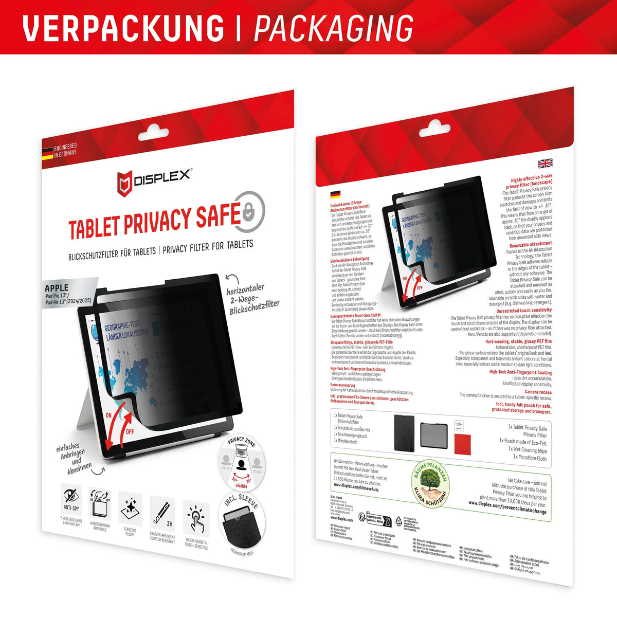 Displex Privacy Safe Tablet Apple Ipad Air 13 (2024/2025)/Ipad Pro 13 (2024) - Essentify