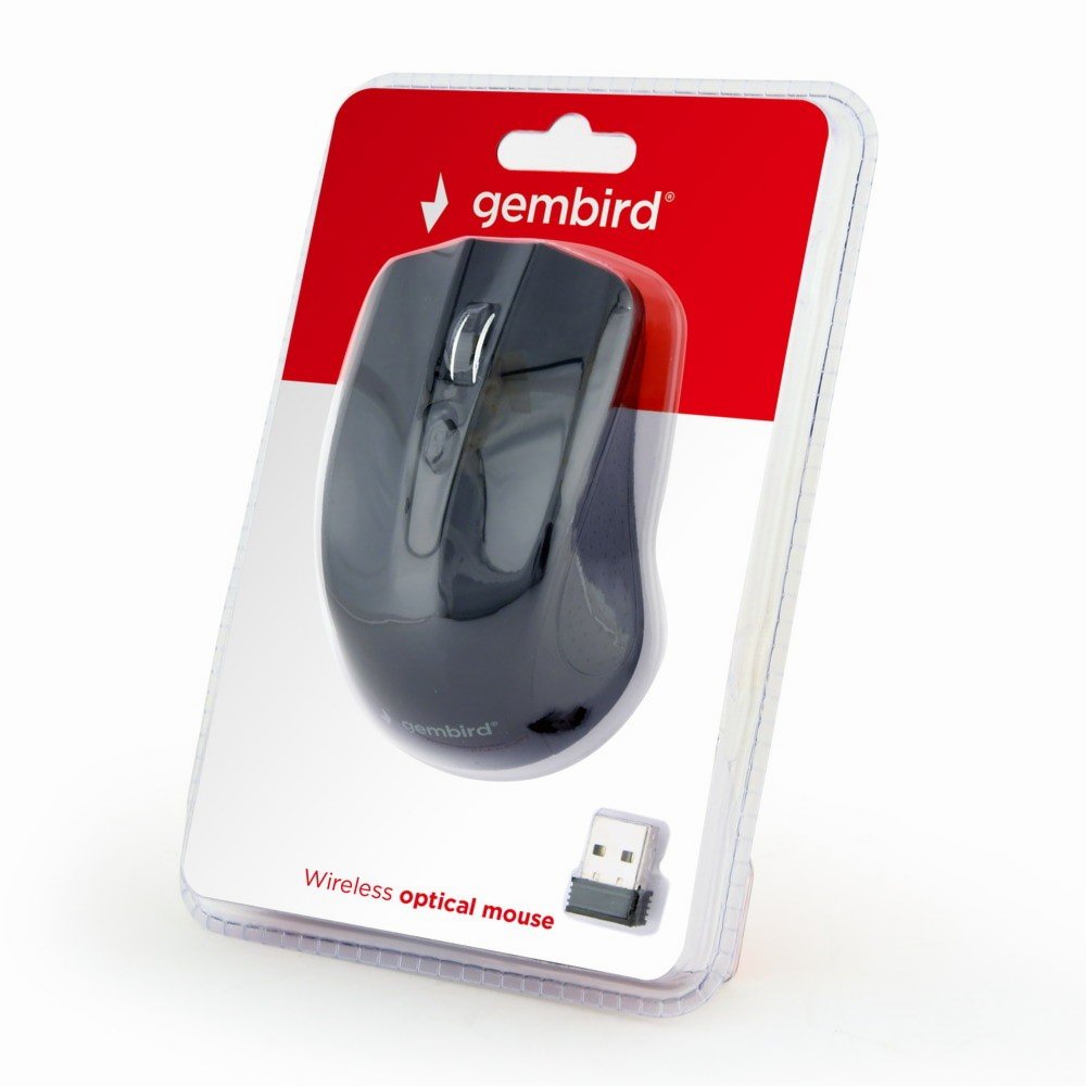 Gembird MUSW-4B-04 | Draadloze Muis | Links- en Rechtshandig | RF | 1600 DPI | Zwart - Essentify