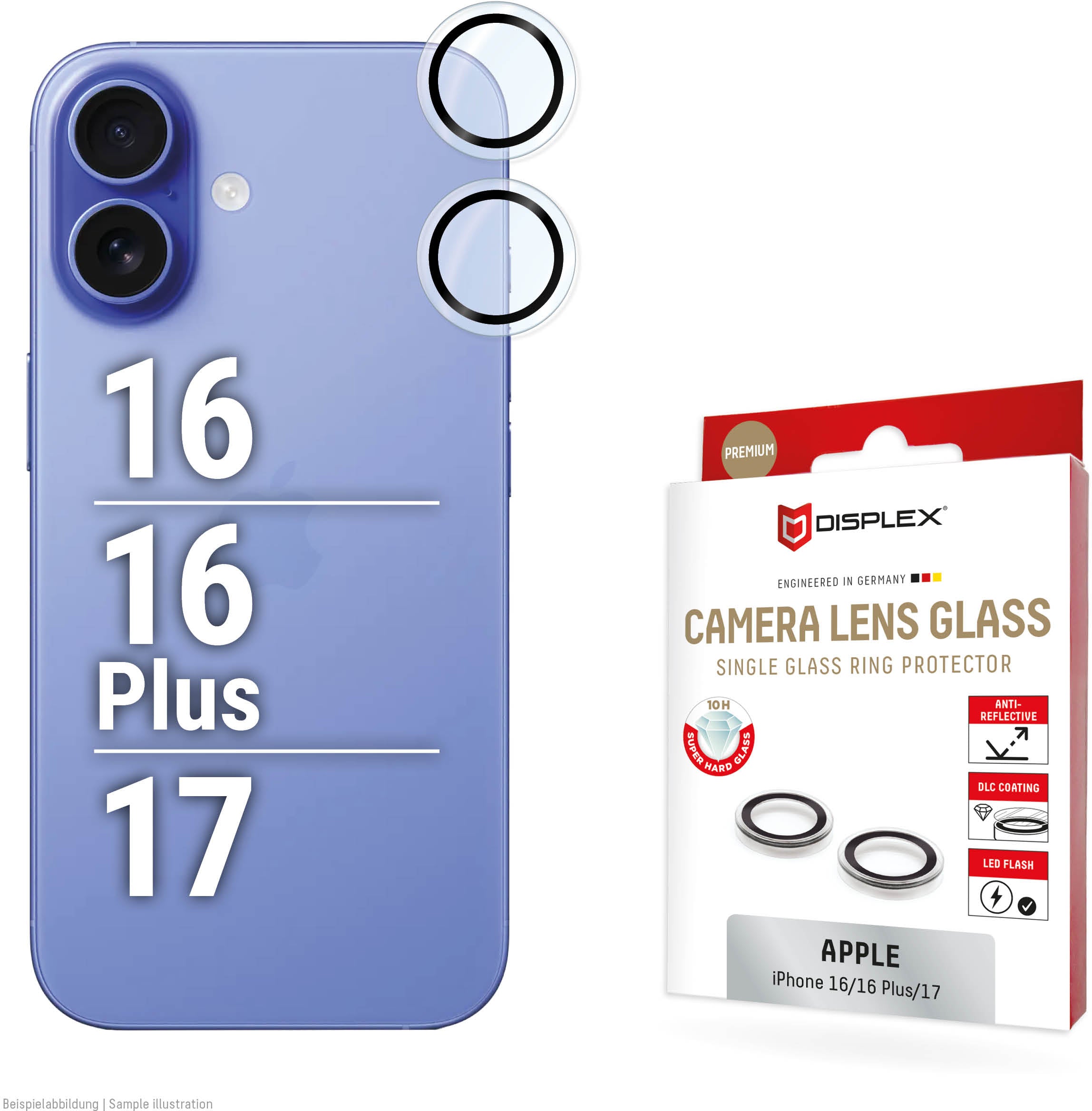 Displex Camglass Single Lens Iphone 16/16 Plus/17
