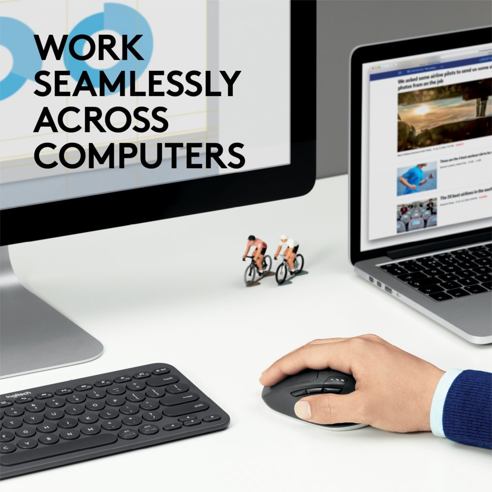 Logitech M720 Triathlon | Draadloze Muis | Rechtshandig | RF + Bluetooth | 1000 DPI | Zwart