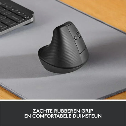 Logitech Lift | Ergonomische Draadloze Muis | Rechtshandig | RF + Bluetooth | 4000 DPI | Grafiet - Essentify