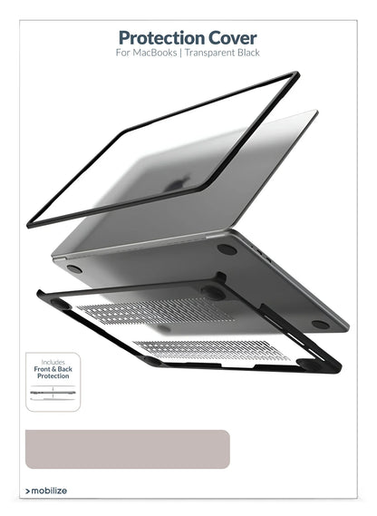 Mobilize Protection Cover For Apple Macbook Air 13Inch (2018 - 2020) Transparent Black - Essentify