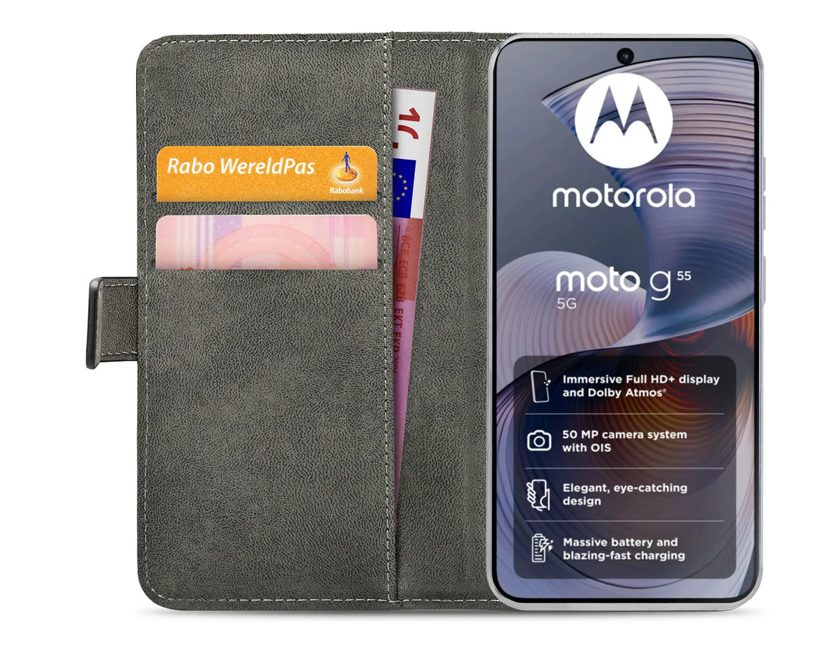 Mobilize Classic Gelly Wallet Book Case Motorola Moto G55 Black - Essentify
