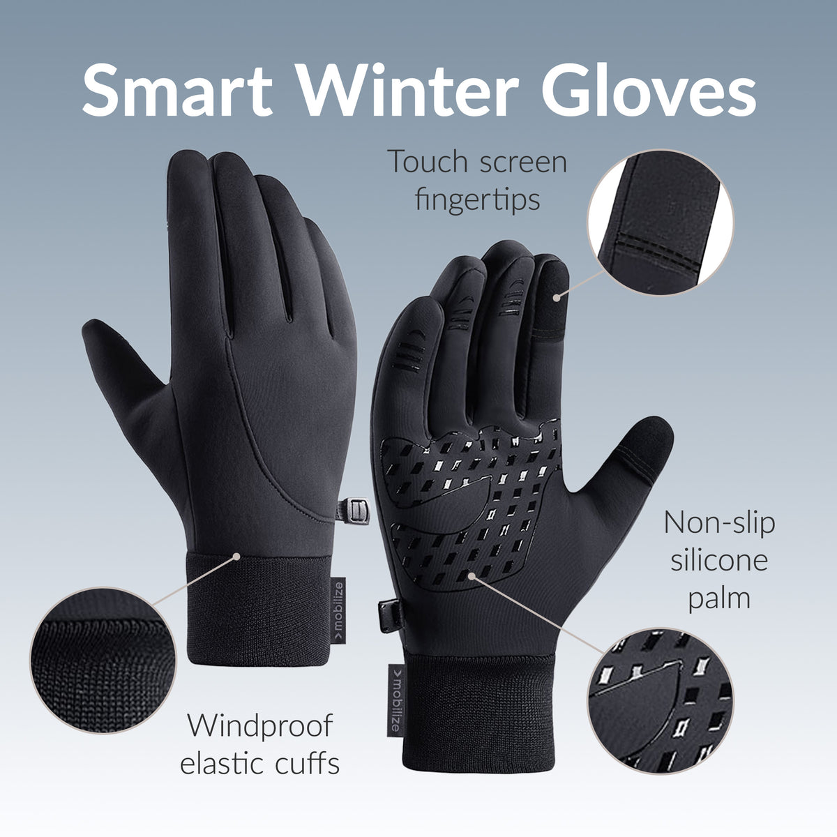 Mobilize Smart Winter Gloves (M) Black