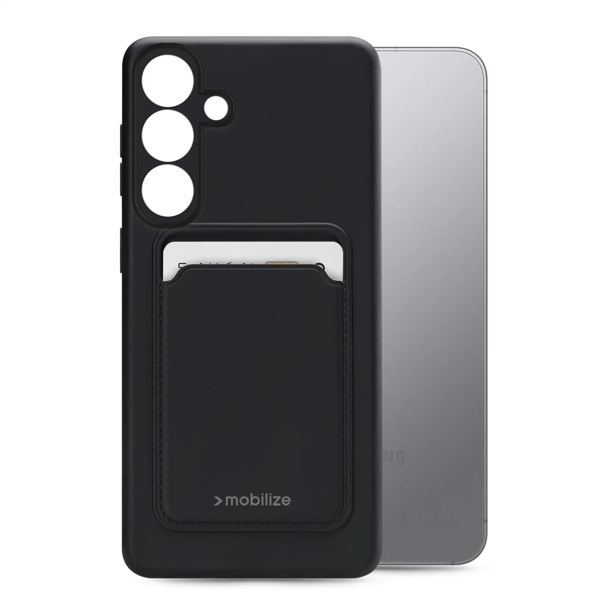 Mobilize Rubber Gelly Card Case Samsung Galaxy S25 5G Matt Black - Essentify