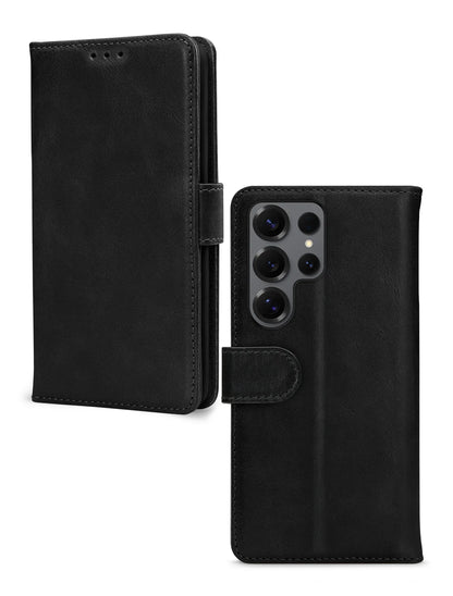 Mobilize Leather Wallet Samsung Galaxy S25 Ultra 5G Black - Essentify