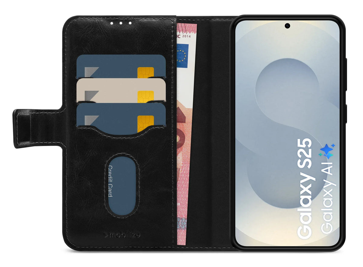 Mobilize 2In1 Magsafe Compatible Gelly Wallet Case Samsung Galaxy S25 5G Black - Essentify