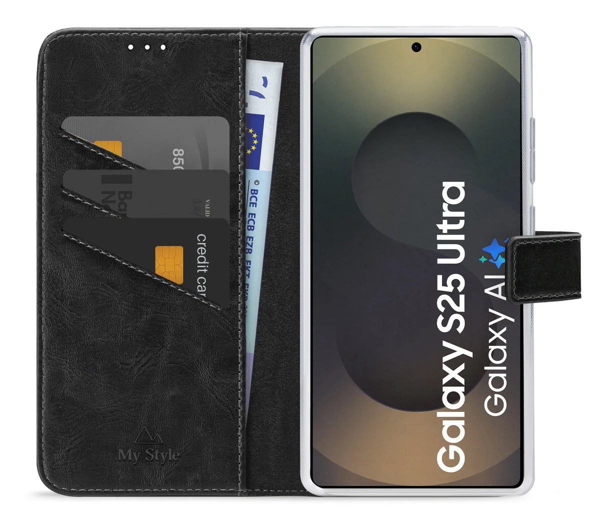 My Style Flex Wallet For Samsung Galaxy S25 Ultra 5G Black - Essentify