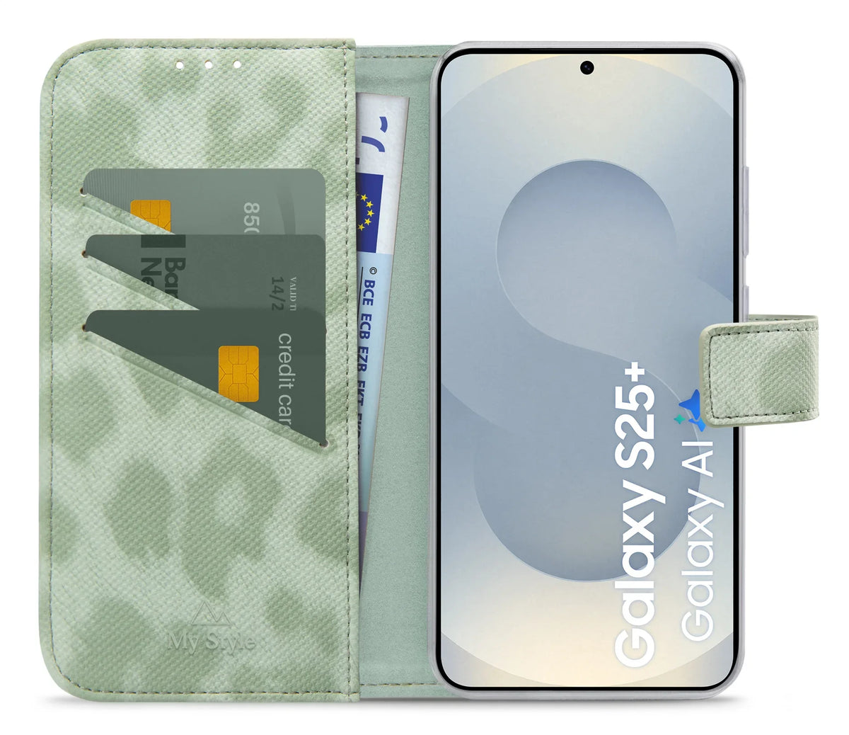 My Style Flex Wallet For Samsung Galaxy S25+ 5G Green Leopard - Essentify