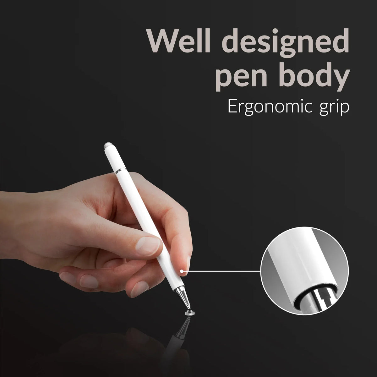 Mobilize High Sensitive 2In1 Capacitive Stylus Pen White - Essentify