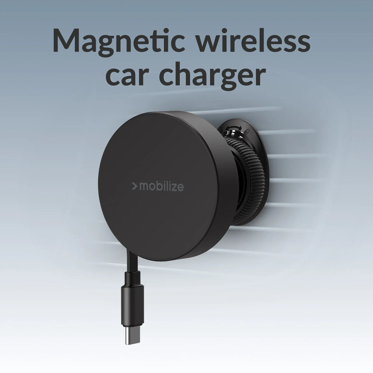 Mobilize Magsafe Compatible Car Holder/Charger 7.5W/10W/15W With Retractable Usb-C Cable Black - Essentify