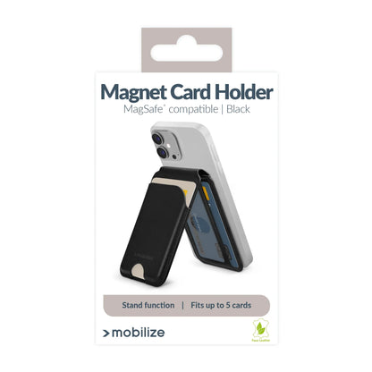 Mobilize Magsafe Compatible Magnet Card Holder With Stand Function Black - Essentify