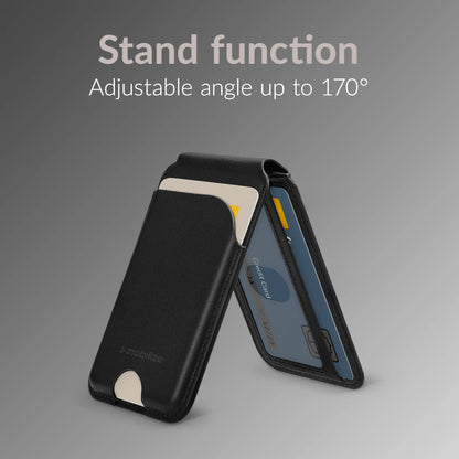 Mobilize Magsafe Compatible Magnet Card Holder With Stand Function Black - Essentify