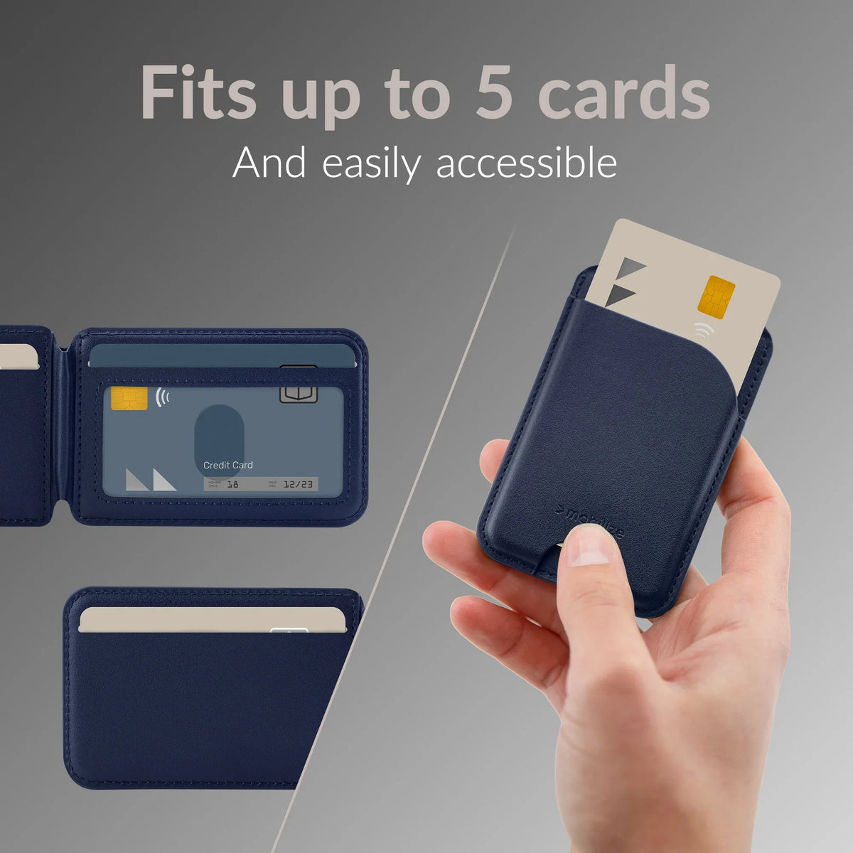 Mobilize Magsafe Compatible Magnet Card Holder With Stand Function Blue - Essentify