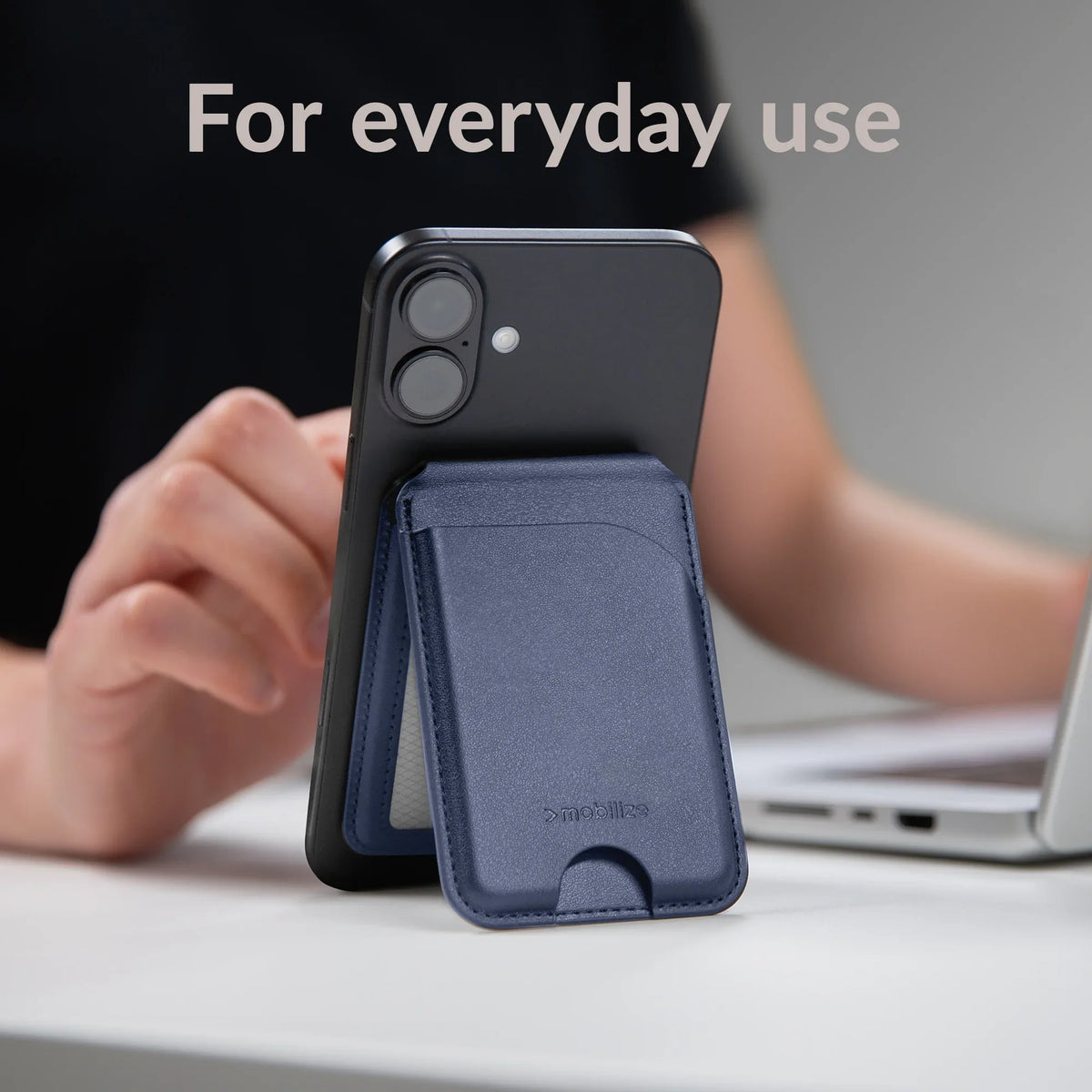 Mobilize Magsafe Compatible Magnet Card Holder With Stand Function Blue - Essentify