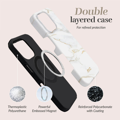 Mio By Mobilize Mio White Marble Magsafe Compatible For Iphone 16E - Essentify