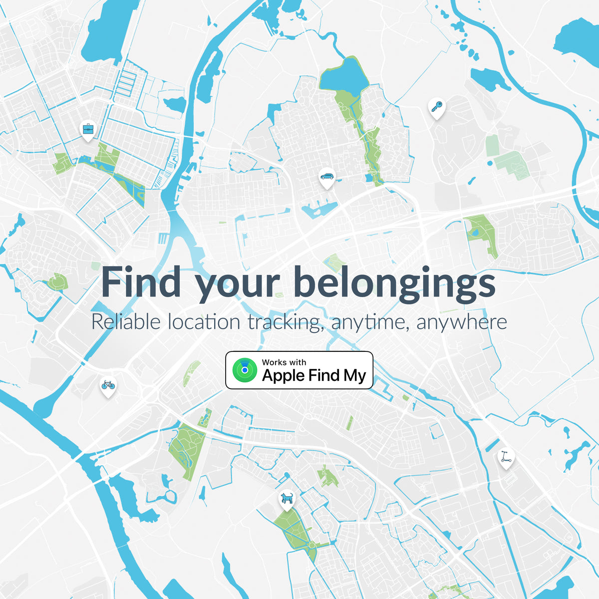Beeep Betag Find My Tracker White & Keychain White - 1 Pack