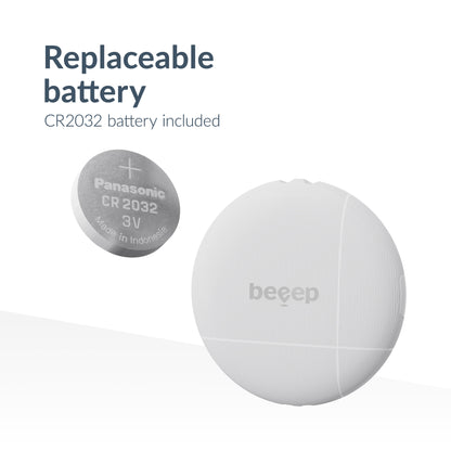 Beeep Betag Find My Tracker White & Keychain White - 1 Pack