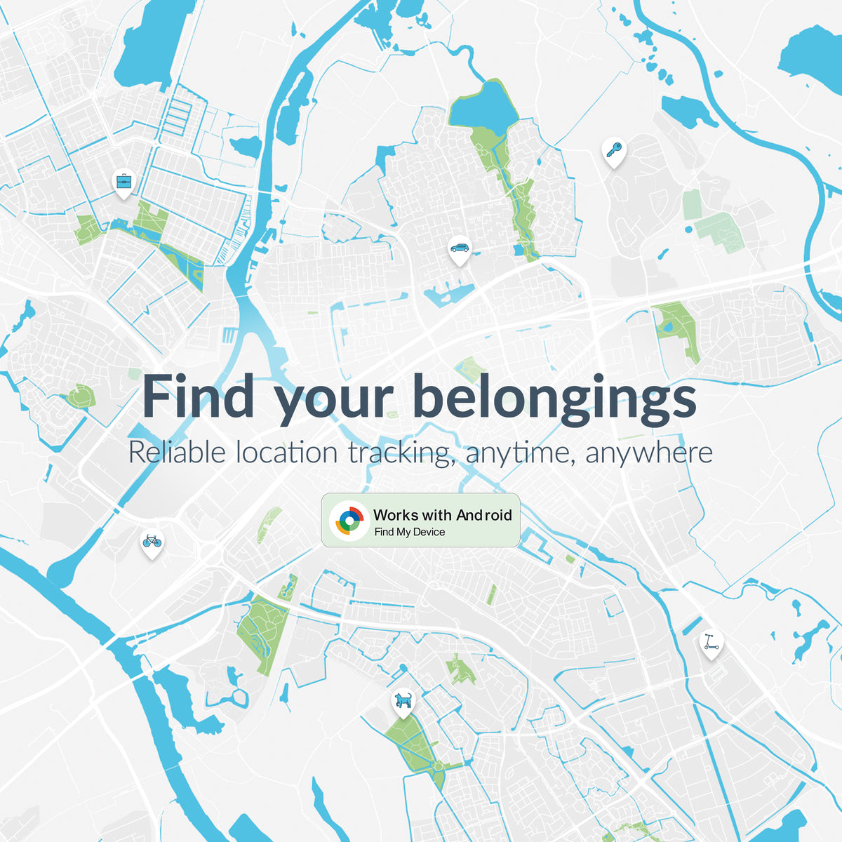 Beeep Betag Android Tracker White & Keychain White - 1 Pack