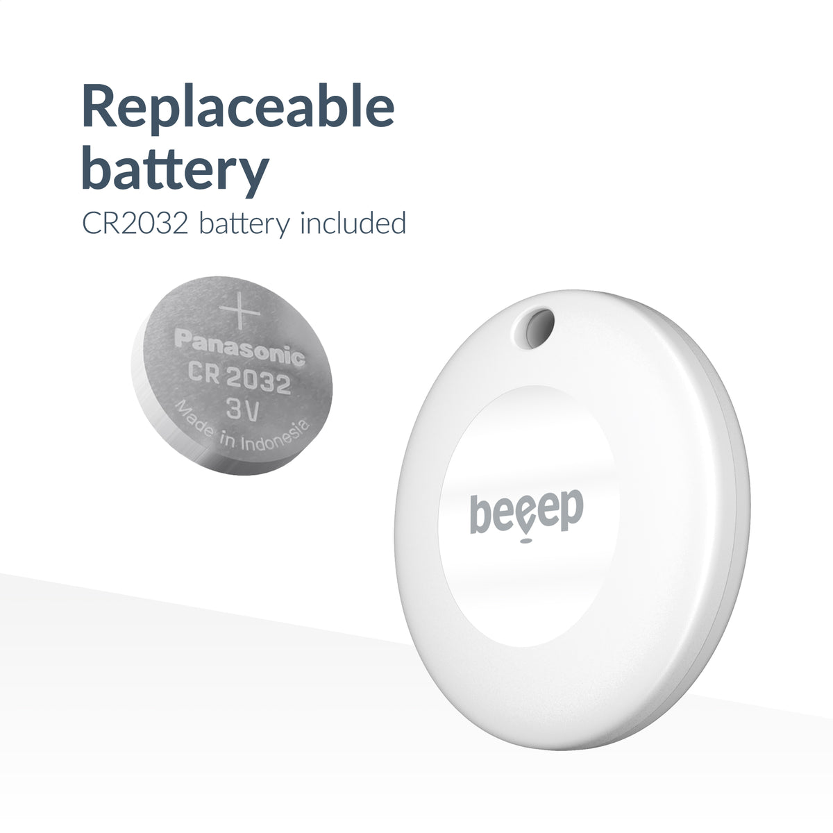 Beeep Betag Android Tracker White & Keychain White - 1 Pack