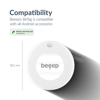 Beeep Betag Android Tracker White & Keychain White - 1 Pack