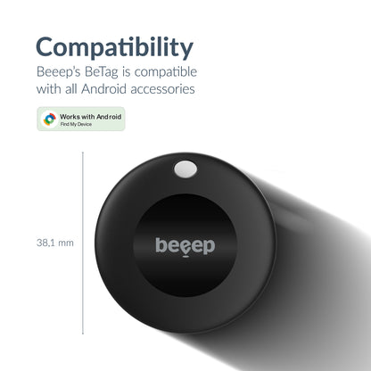 Beeep Betag Android Tracker Black & Keychain Black - 3 Pack