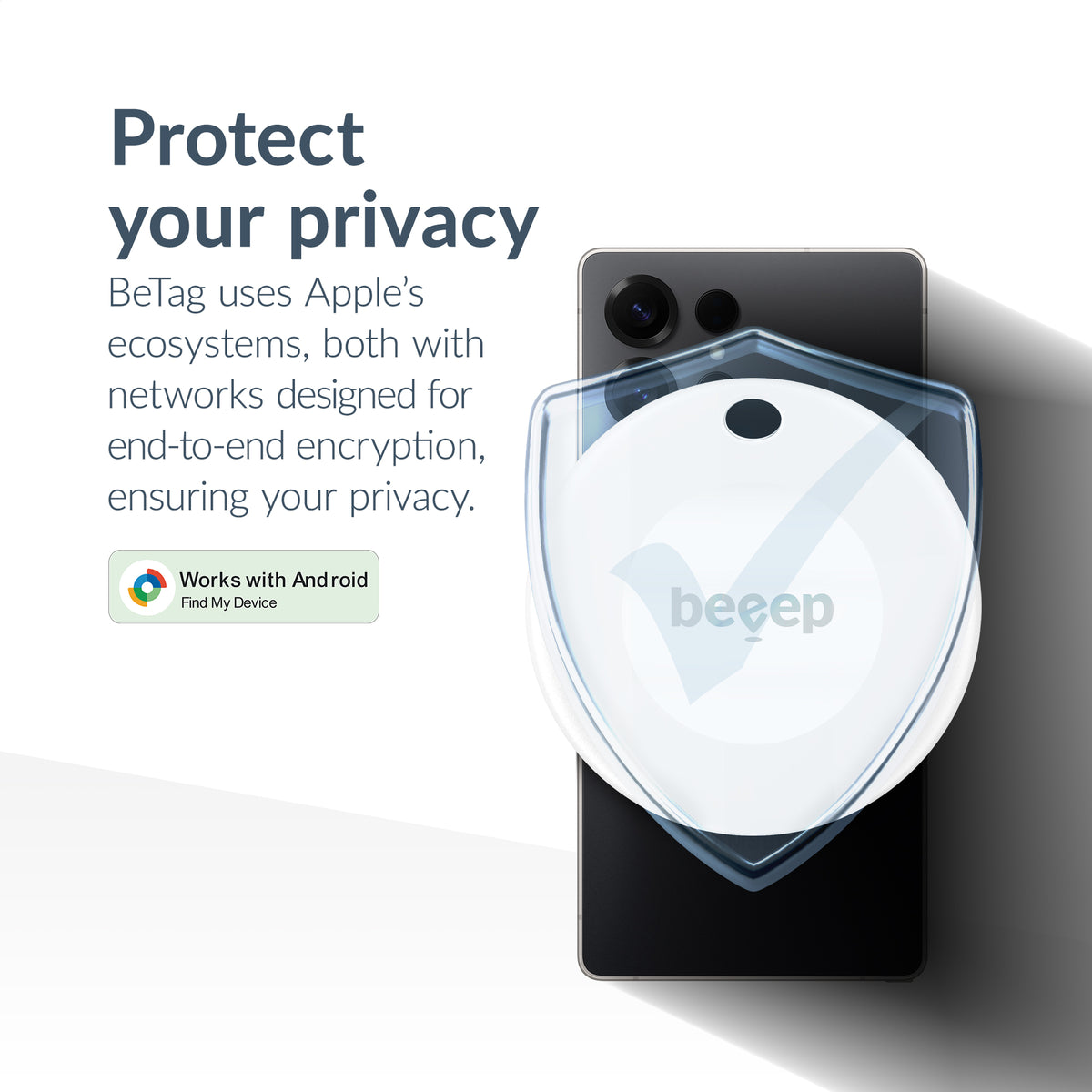 Beeep Betag Android Tracker White & Keychain White - 3 Pack