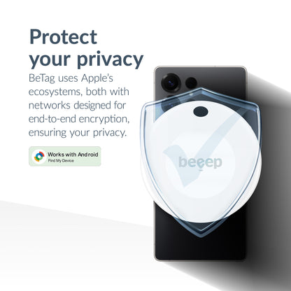 Beeep Betag Android Tracker White & Keychain White - 3 Pack