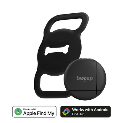 Beeep Onetag Apple Find My & Android Tracker - Dog Collar Tag - Black