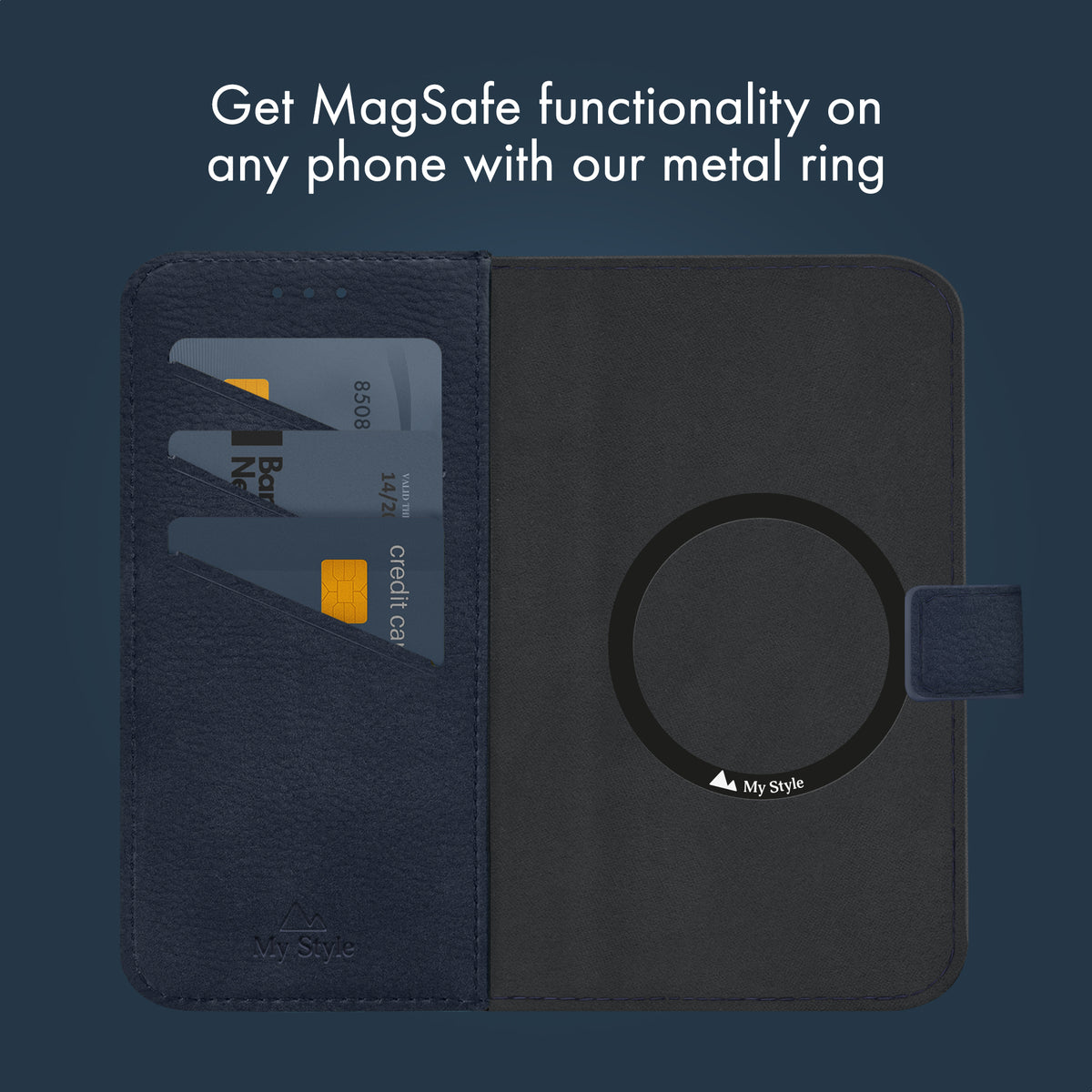 My Style Universal Magsafe Compatible Wallet - Midnight Blue 6.8" (Without Case)
