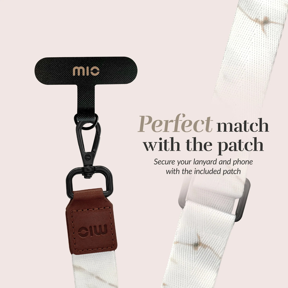 Mio By Mobilize Mio Lanyard White Marble - Essentify