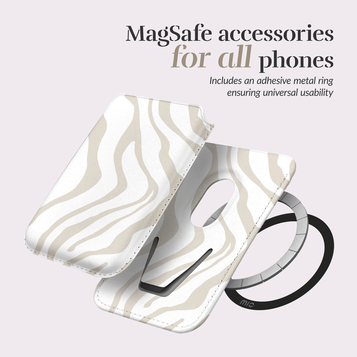 Mio By Mobilize Mio Sandy Zebra Magsafe Compatible Card Holder - Essentify