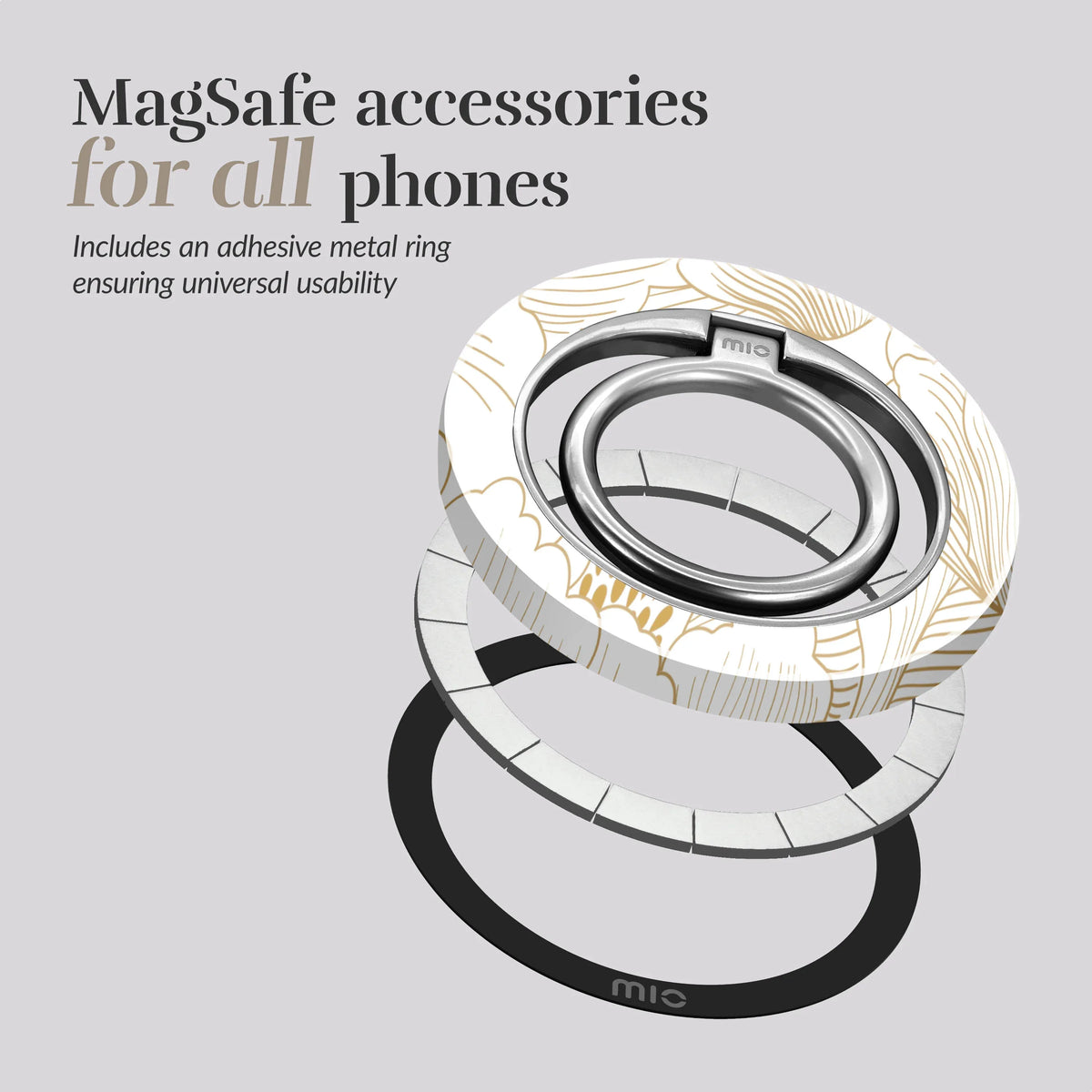 Mio By Mobilize Mio White Roses Magsafe Compatible Ring Holder - Essentify