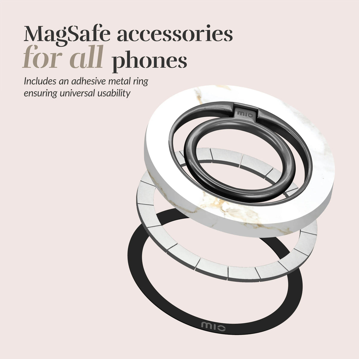 Mio By Mobilize Mio White Marble Magsafe Compatible Ring Holder - Essentify