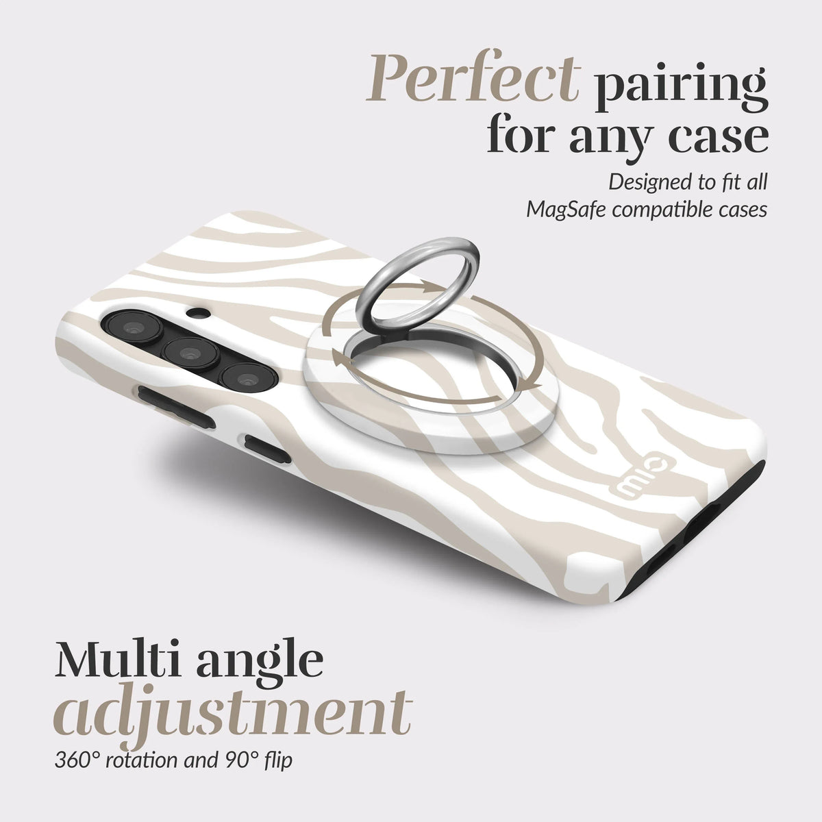 Mio By Mobilize Mio Sandy Zebra Magsafe Compatible Ring Holder - Essentify