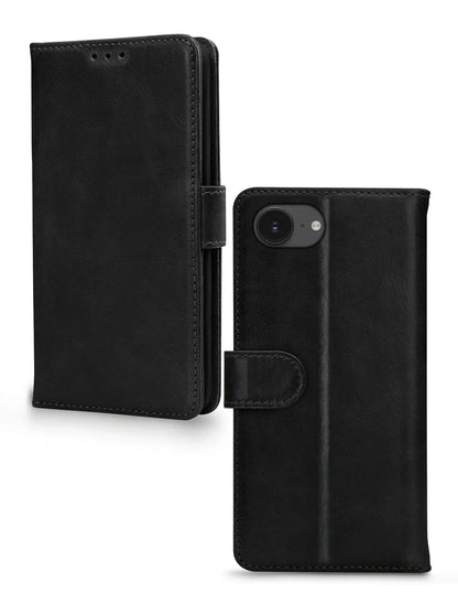 Mobilize Leather Wallet Apple Iphone 16E Black - Essentify