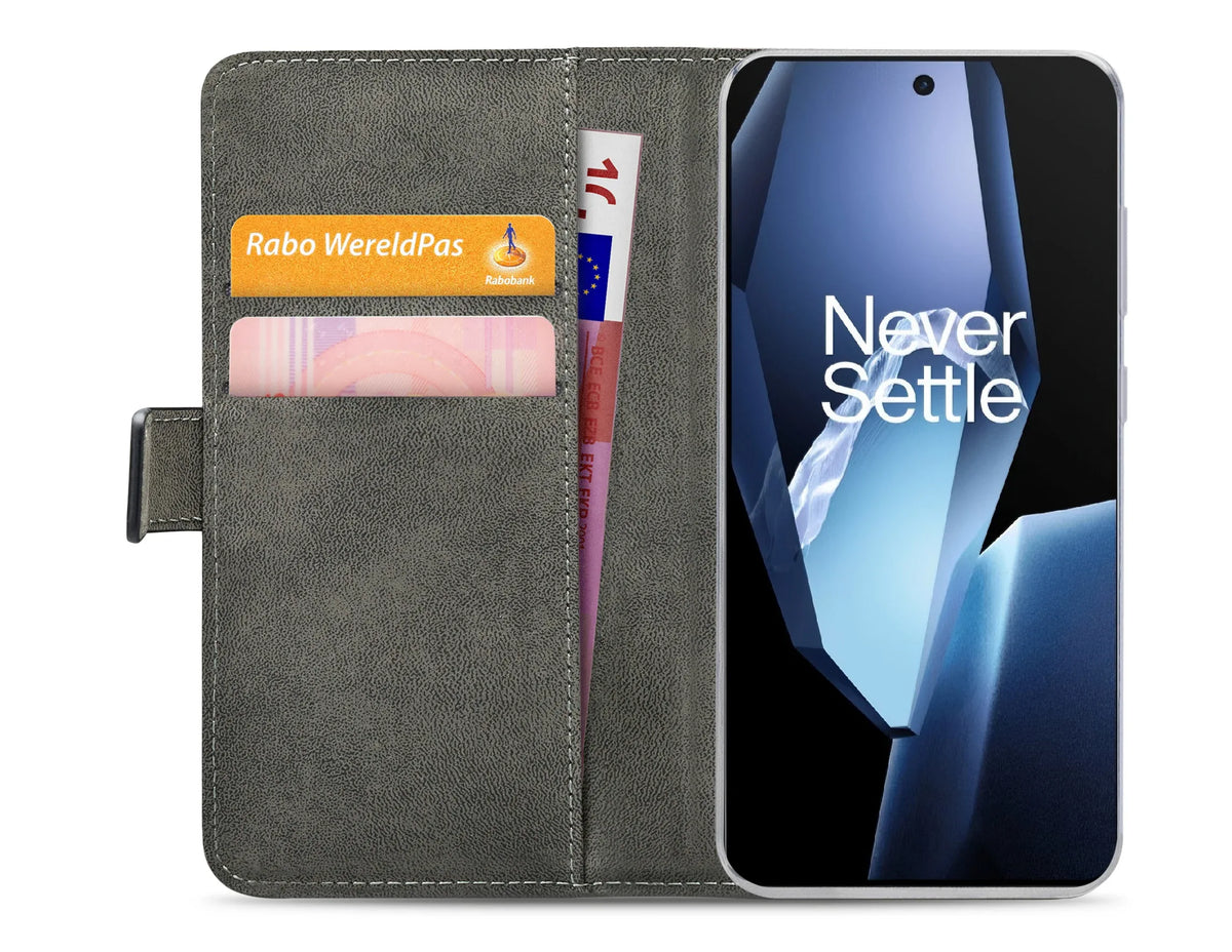 Mobilize Classic Gelly Wallet Book Case Oneplus 13R Black - Essentify