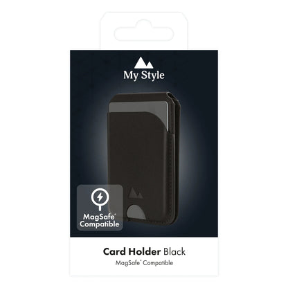 My Style Magsafe Compatible Magnet Card Holder With Stand Function Black - Essentify