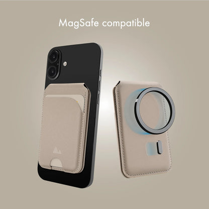 My Style Magsafe Compatible Magnet Card Holder With Stand Function Warm Grey - Essentify