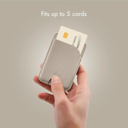 My Style Magsafe Compatible Magnet Card Holder With Stand Function Warm Grey - Essentify