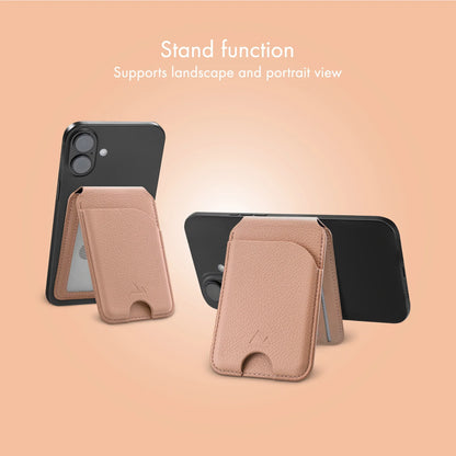 My Style Magsafe Compatible Magnet Card Holder With Stand Function Soft Pink - Essentify